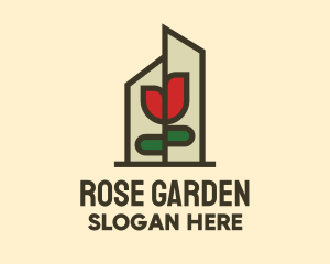 Rose Flower Terrarium logo design