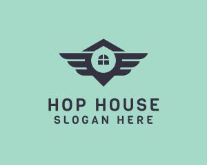 House Window Wings logo design