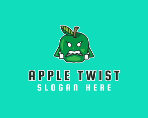 Angry Apple Fruit logo design