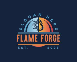 HVAC Ice Fire logo design