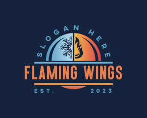 HVAC Ice Fire logo design