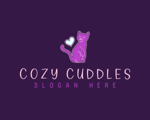 Cat Heart Feline logo design