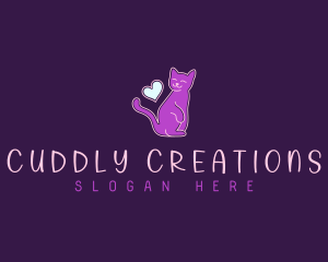 Cat Heart Feline logo design