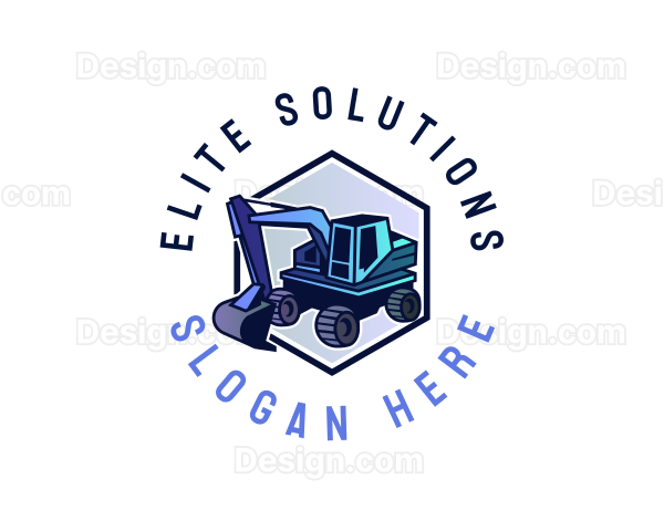 Construction Backhoe Machine Logo