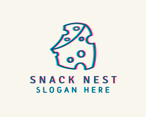 Glitch Cheese Snack logo design