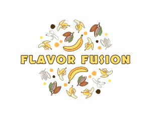 Banana Cocoa Fruit logo design
