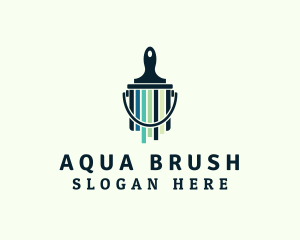 Multicolor Paint Brush Bucket logo design