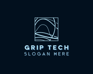 Abstract Tech Wave logo design