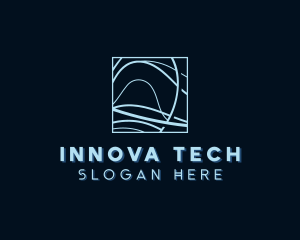 Abstract Tech Wave logo design