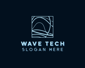 Abstract Tech Wave logo design