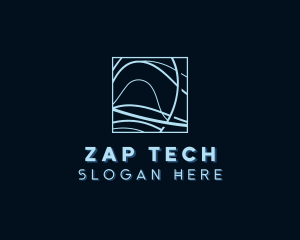 Abstract Tech Wave logo design