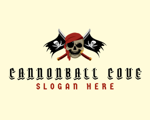 Pirate Flag Sword logo