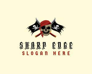 Pirate Flag Sword logo