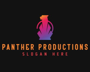 Geometric Panther Animal logo design