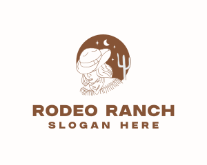 Cowgirl Star Rodeo logo design