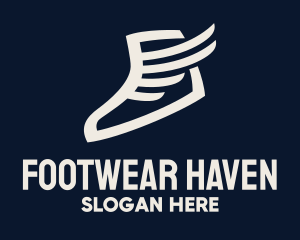 Wing Sneaker Shoe logo design