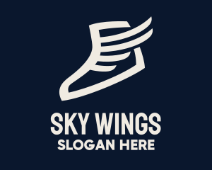 Wing Sneaker Shoe logo design