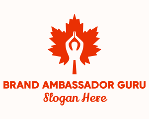 Maple Leaf Meditation Guru logo design