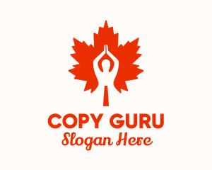 Maple Leaf Meditation Guru logo design