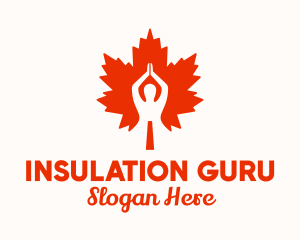 Maple Leaf Meditation Guru logo design