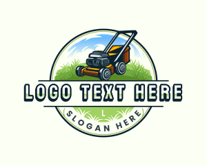 Lawn Mower Garden Landscaping Logo