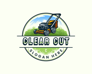 Lawn Mower Garden Landscaping logo design