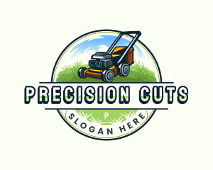 Lawn Mower Garden Landscaping logo design