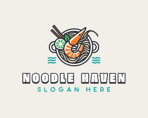 Shrimp Soup Noodles logo design