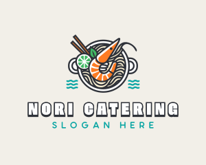 Shrimp Soup Noodles logo design