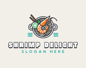 Shrimp Soup Noodles logo design