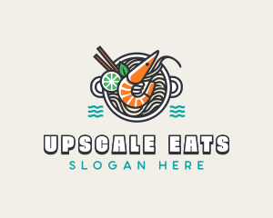 Shrimp Soup Noodles logo design