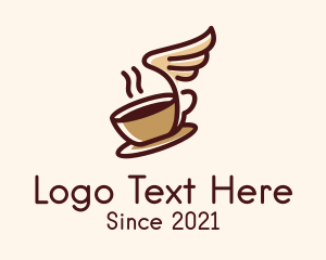 Flying Coffee Cup logo design