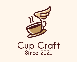 Flying Coffee Cup logo