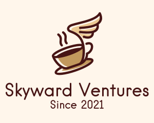 Flying Coffee Cup logo