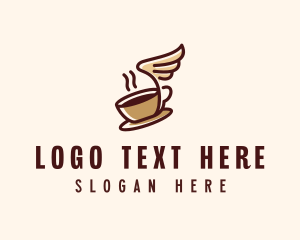 Flying Coffee Cup logo design