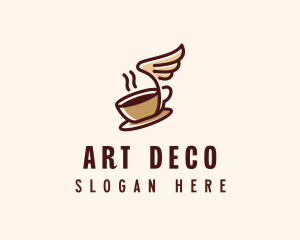 Flying Coffee Cup logo design