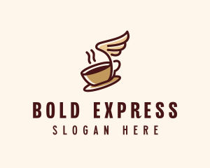 Flying Coffee Cup logo design