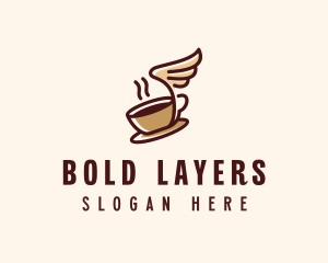 Flying Coffee Cup logo design