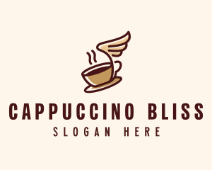 Flying Coffee Cup logo design