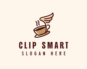 Flying Coffee Cup logo design