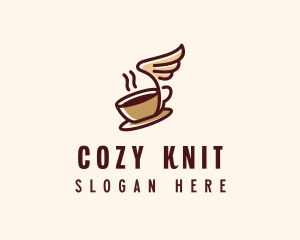 Flying Coffee Cup logo design