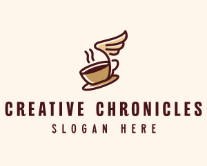 Flying Coffee Cup logo design