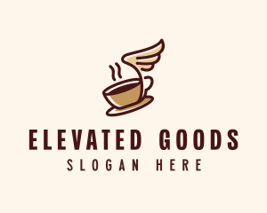 Flying Coffee Cup logo design