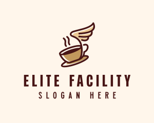 Flying Coffee Cup logo design