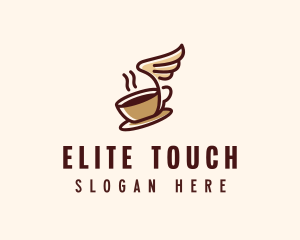 Flying Coffee Cup logo design