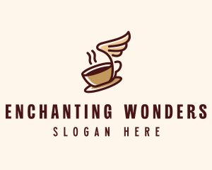 Flying Coffee Cup logo design