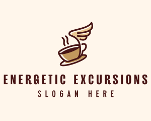 Flying Coffee Cup logo design