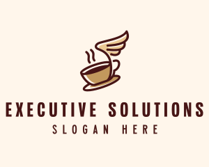 Flying Coffee Cup logo design