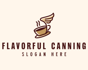 Flying Coffee Cup logo design