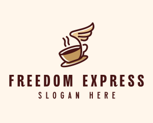 Flying Coffee Cup logo design